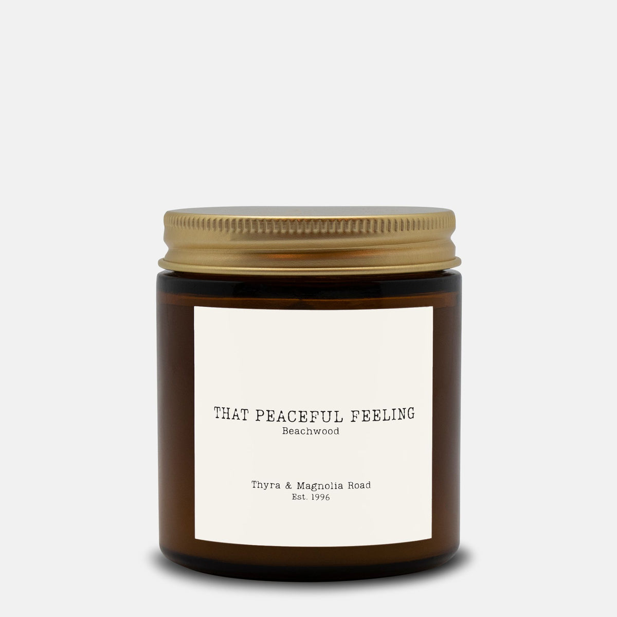 That Peaceful Feeling Beachwood stearinlys ravfarvet glas 113g
