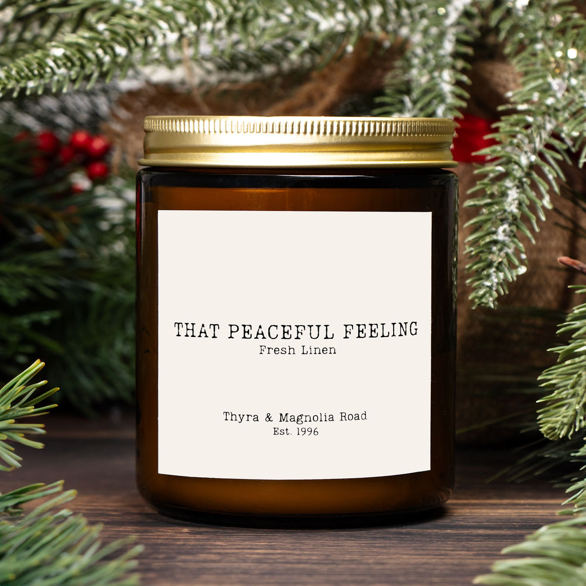 That Peaceful Feeling stearinlys i ravfarvet glas 255 g